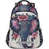 ALAZA Boho Elephant Backpack Bookbag Laptop Notebook Bag Casual Travel Trip Daypack for Women Men