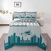 Sports Comforter Set for Boys Kids Rugby Bedding Sets Full Size American Football Bedding Comforter Sets Football City Themed Down Comforter Sports Game Duvet Set for Football Player(Philadelphia)