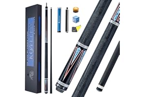 KONLLEN Carbon Fiber Pool Cue Stick 58-inch Professional Pool Sticks for Adults Full Carbon Technology Low Deflection Pool Cue Billiard Cues with 12.5mm Tip (Easy to Control, Pro Taper, Ultra-Smooth)