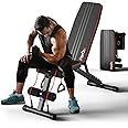 FitinOne Adjustable 800LBS Weight Workout Bench with Leg Extension and Preacher Pad for Home Gym, Incline Decline Gym Sit Up Bench Press for Full Body Strength Training