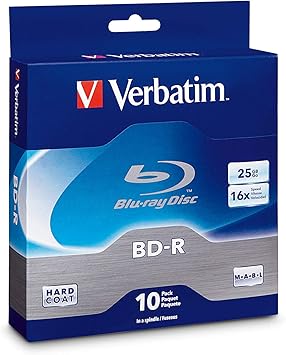 Amazon Com Verbatim R 25gb 16x Blu Ray Recordable Media Disc 10 Pack Spindle Home Audio Theater