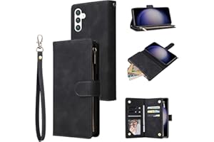 QLTYPRI Wallet Case for Samsung Galaxy S26 Case 6.3", Premium PU Leather Zipper Pocket Case with Card Holder Slots Magnetic C