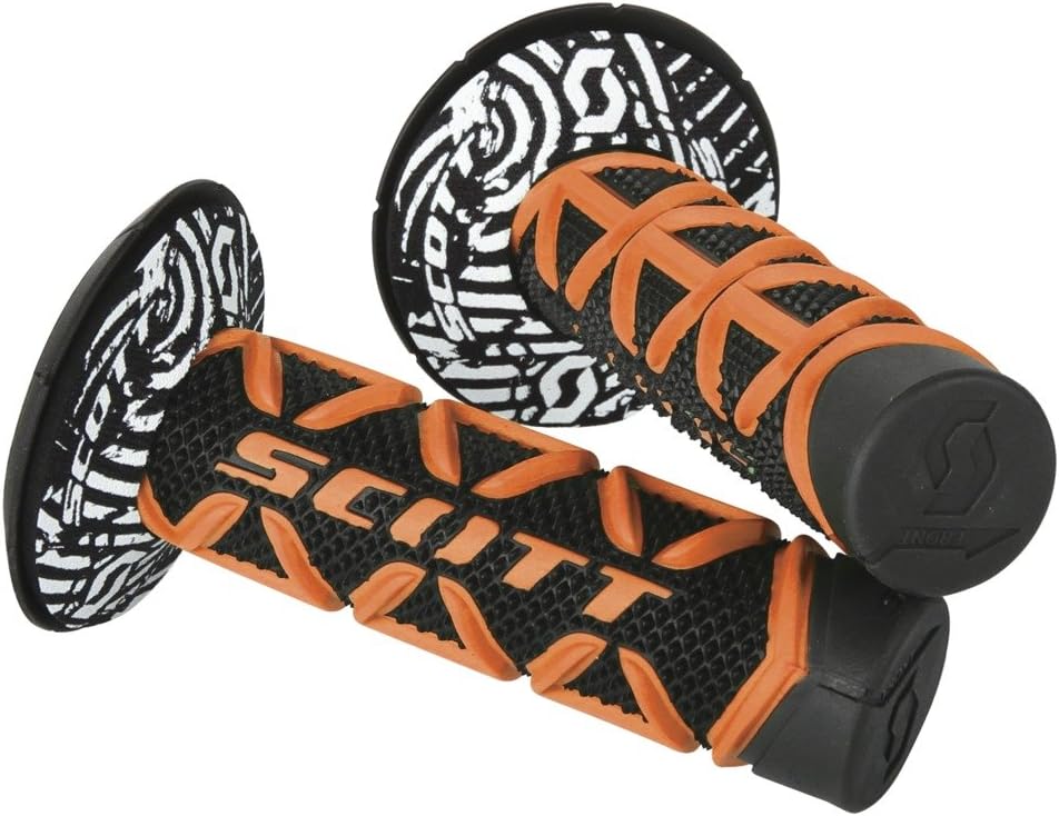 219626-1008 Orange/Black One Size Diamond Motorcycle Grips with Donuts