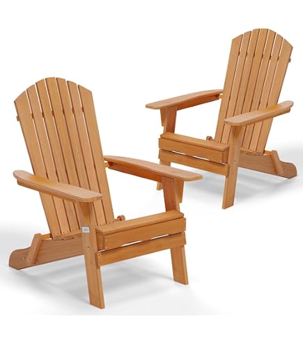 Amazon.com : VINGLI Folding Adirondack Chairs Set of 2, Wood