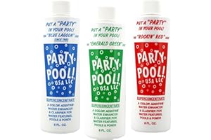 Party Pool LLC - Additive Color Bundle: Blue Lagoon, Green Lagoon, Rockin Red, 8 Ounces Each