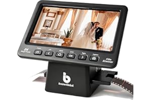 BEONE GLOBAL BEONEGLOBAL ClearScan P7 Film Scanner with SD Card,7” LCD,Upgraded Version, 24MP High-Resolution 35mm/135/126/110/Super 8 Film & Slide Converter, Quick Digital JPEG Conversion
