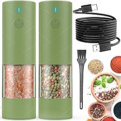 2Pack Electric Salt and Pepper Grinder Set USB