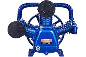 VEVOR Air Compressor Pump Head, 10HP 17.5CFM @ 90PSI, 3-Cylinder Oil Lubricated Piston Pump Head, Dual Stage V-Type Cast Iron