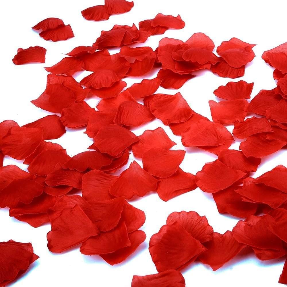 Rose Petals, Silk Flower Petals Red Rose Petals for Wedding 2000 PCS Fake Ivory Flower Artificial Rose Petals for Romantic Night Decoration