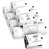 AveneMark - 12 Rolls Compatible with Brother DK-1241 (4" x 6") Replacement Shipping Labels - 200/Roll DK Adress Labels for Brother QL Label Printers - Include 1 Detachable Frame