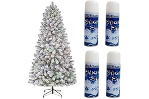 3QUZ Winter Textured Snow Spray - 4pk 8oz Aerosol Bottles - Artificial Snow, Christmas Snow Artificial Tree, Fake Snow Frosted Windows, Holiday Winter Crafts, Nieve Christmas Village (4 Pack)