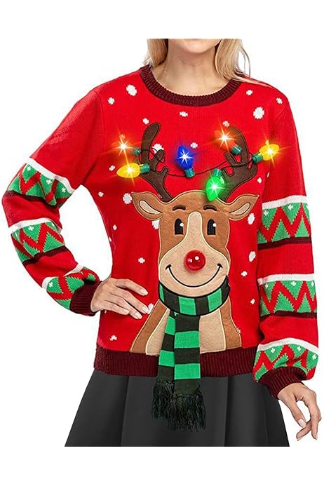 sueter navideño con luces