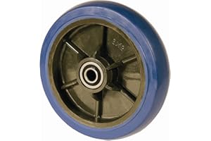RWM Casters Signature Premium Rubber Wheel, Precision Ball Bearing, 700 lbs Capacity, 8" Wheel, Dia, 2" Wheel, Width, 2-7/16" Plate Length