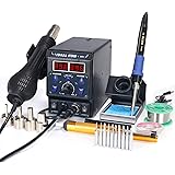 YIHUA 8786D I 2 in 1 Hot Air Rework and Soldering Iron Station with °F /°C, Cool/Hot Air Conversion, Digital Temperature Corr