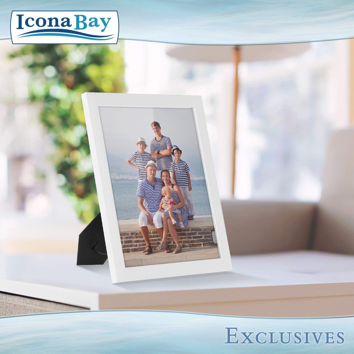 Icona Bay 8x10 Picture Frame (6 Pack, White), White Sturdy Wood Composite Photo Frame 8 x 10, Wall or Table Mount, Set of 6 Exclusives Collection