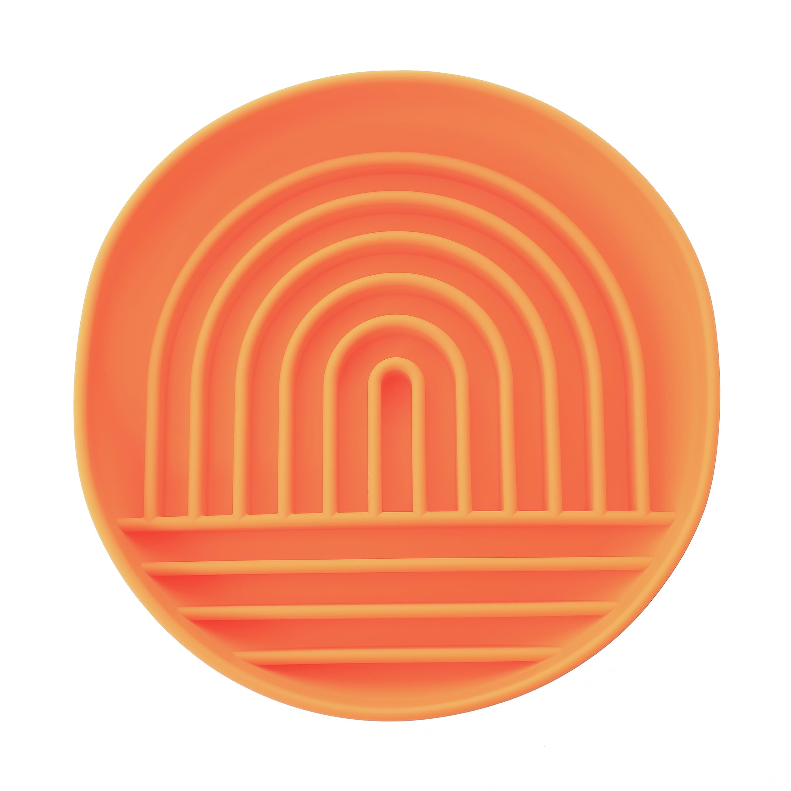 Silicone Slow Feeder Bowl With Suction Base (Orange)