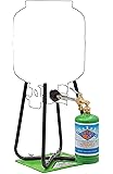 Flame King Refillable 1 lb Empty Propane Cylinder Tank - with Refill Kit and CGA600 Connection - Reusable - Safe and Legal Refill Option - DOT Compliant - 16.4 oz, Green