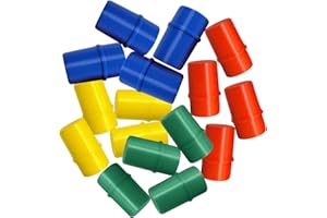 Menethil Trouble Board Game Replacement Parts - 16 Piece Set (Red, Green, Blue, Yellow) - Movers, Pawns & Pegs
