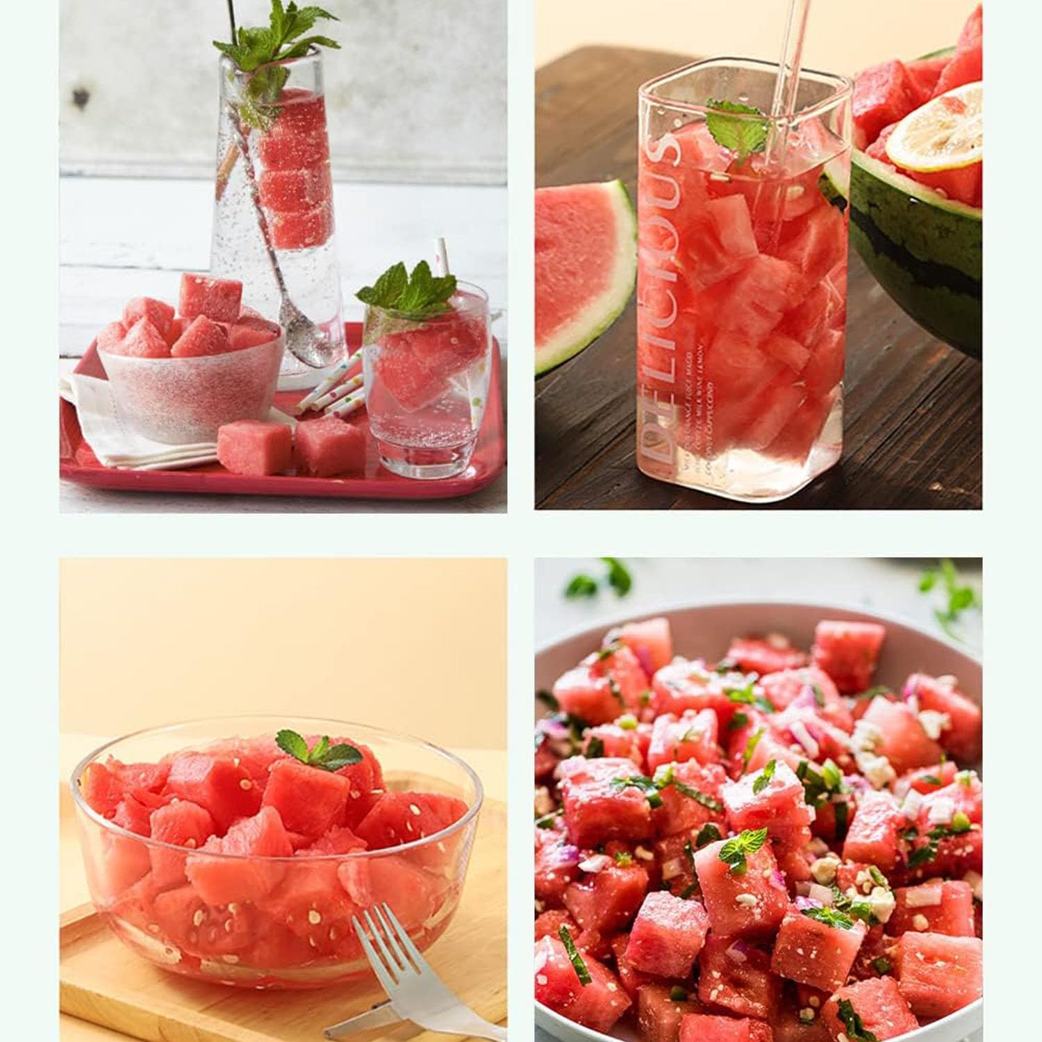 Norhogo Melonenschneider, Edelstahl-Wassermelonenschneider, Multifunktionales Küchengerät Melonen Würfel Wassermelonen Messer, ananasschneider, Obstschneider für Cantaloupe, Papaya, Drachenfrucht 9