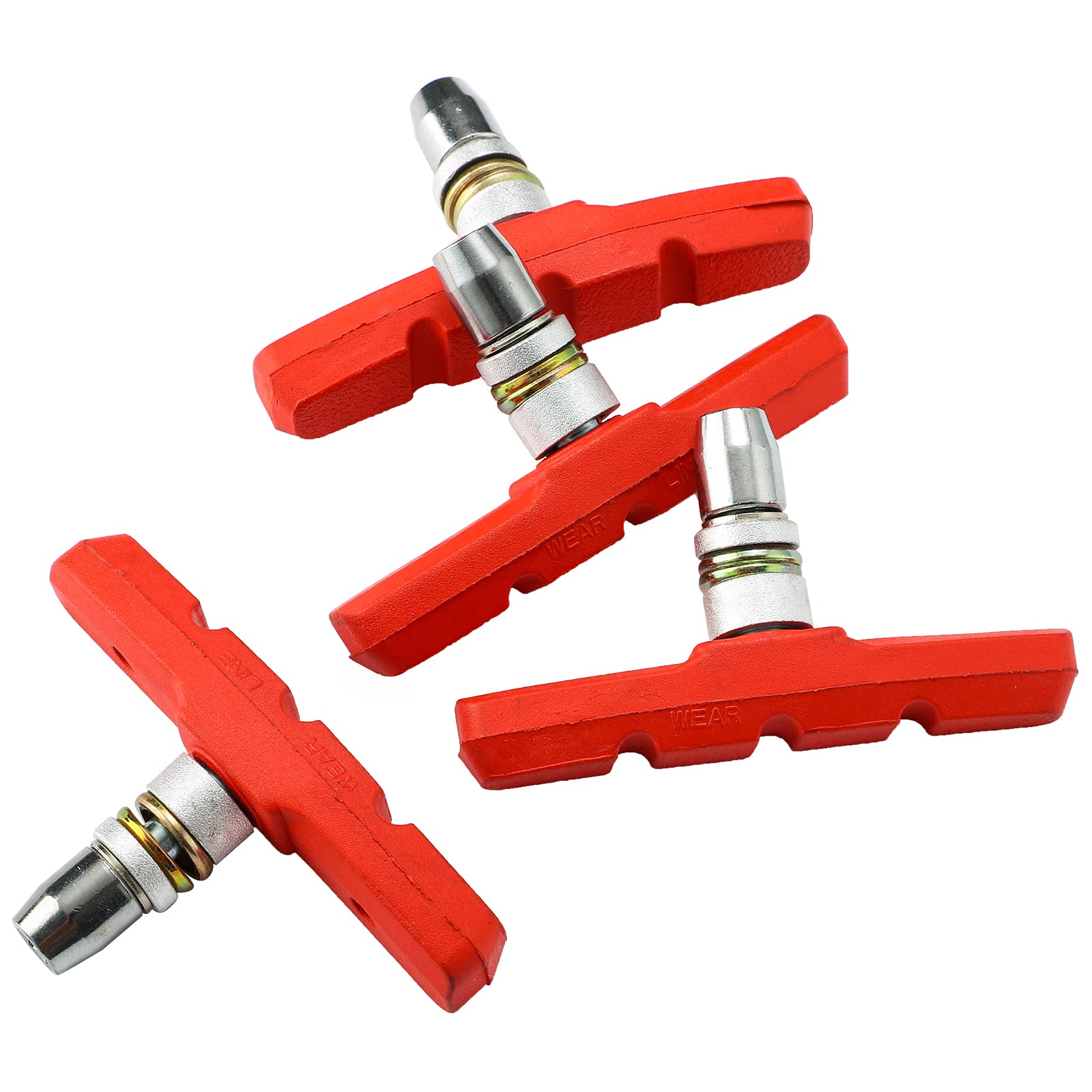 MEXITAL 2 Pairs V Bike Brake Pads with Hex Nuts and Spacers V Bicycle Brake Blocks Set 70 mm VS70-2R