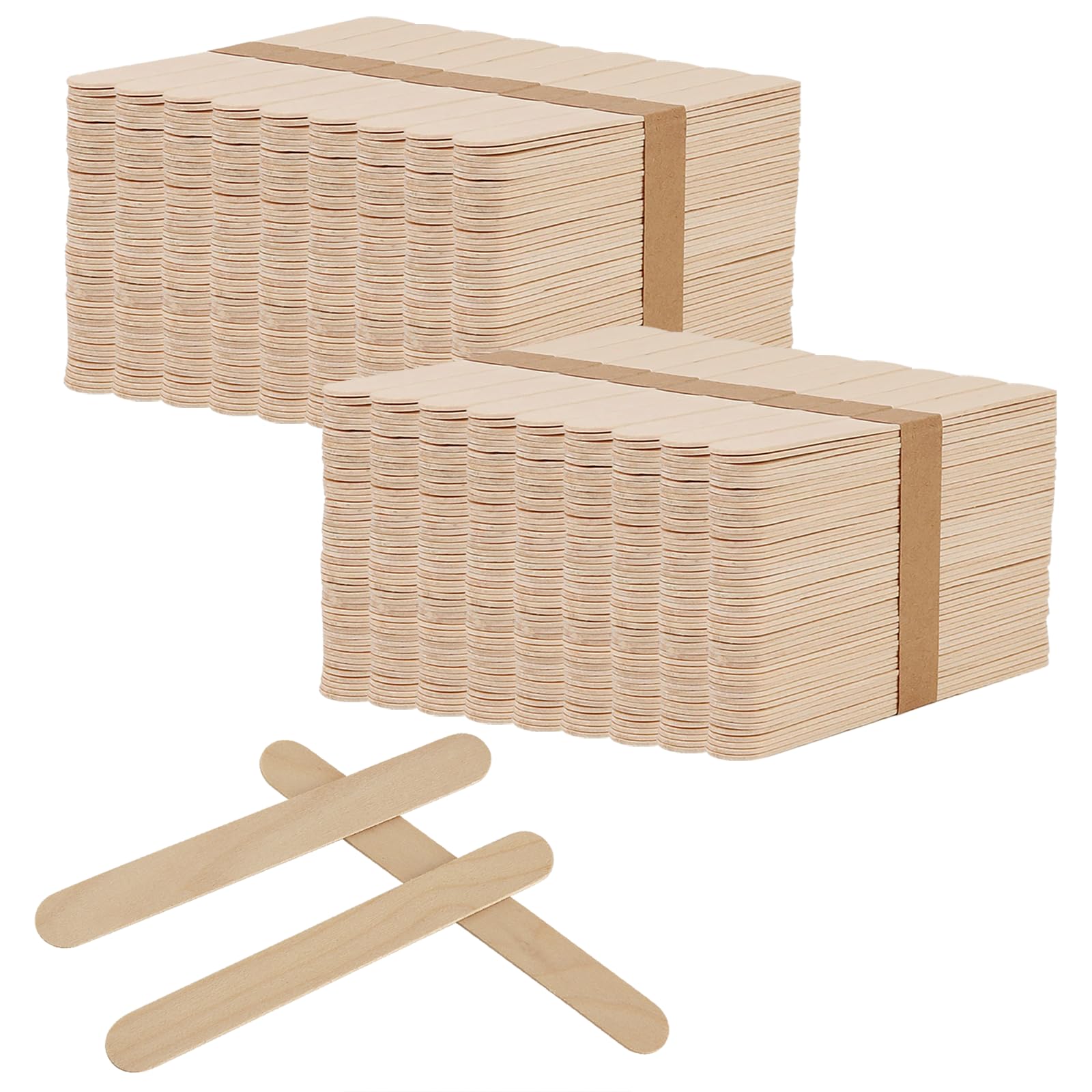 KEILEOHO 1200PCS 6 Inch Lolly Sticks, 15cm Wooden Popsicle Sticks, Wood Lolly Sticks Ice Cream Sticks Craft Sticks for Crafts, Arts, DIY, Decoration, 150x18x1.6mm