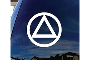 SO COOL STUFF Alcoholics Anonymous Logo - Vinyl 3" wide (Color: WHITE) decal laptop tablet skateboard car windows stickers