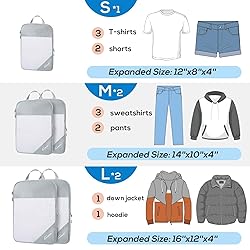 Compression Packing Cubes for Travel, 5 Set Packing