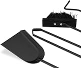 Relaxdays 5-Piece Fireplace Companion Set Steel Tongs Shovel Poker Broom Stand view 7