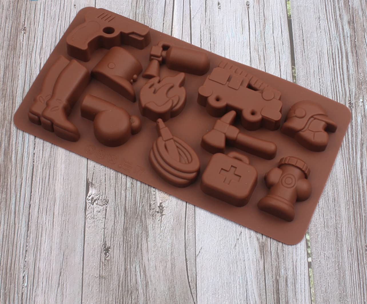 TTOA - Fireman Theme Chocolate Mould | Fireman Sugar Craft | Icing Mold