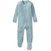 Burt's Bees Baby unisex-baby Honeysoft Sleeper Pajamas, Zip Front Non-slip Footed Footie Pjs, Organic Cotton & Lyocell