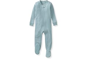 Burt's Bees Baby unisex-baby Honeysoft Sleeper Pajamas, Zip Front Non-slip Footed Footie Pjs, Organic Cotton & Lyocell