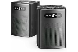 LOYTIO 2 Pack Air Purifiers for Home Bedroom, H13 True HEPA Filter for Home large Room, Air Filter with Sleep Model, 24db Filtration System,Black