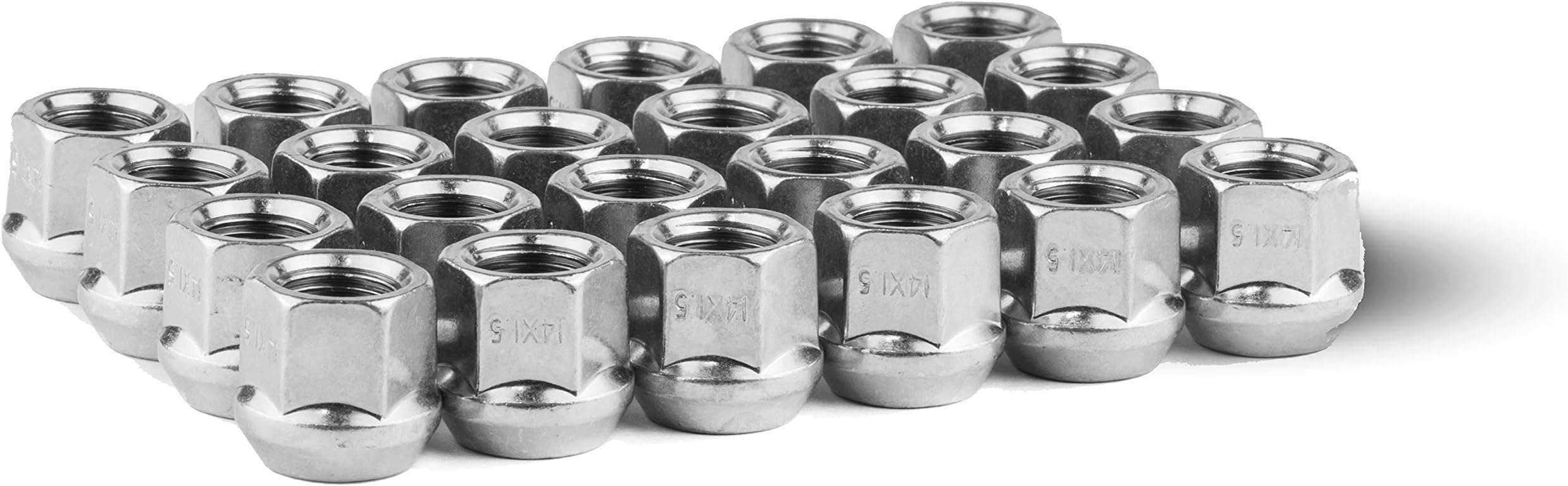 Race Secure 8609 Zinc Finish, M14x1.5 Thread, Open-End Acorn Bulge Wheel Lug Nut, 3/4" Hex, 60 Degree Conical Seat (Pack of 24)