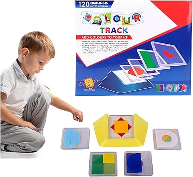 METRO TOYS & GIFT 120 Challenges Color Track Code Puzzle Games Kids Tangram Jigsaw Board Toys Early Educational IQ Toy for Preschool Kid