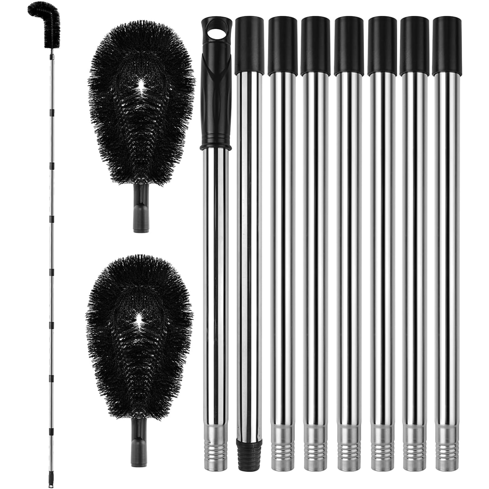 Photo 1 of 10.5FT Gutter Cleaning Tools from The Ground, Adjustable Rain Gutter Cleaning Brush with Pole, Long-Reach Gutter Cleaner & Brush, Ladder-Free Removal of Leaves, Branches & Debris