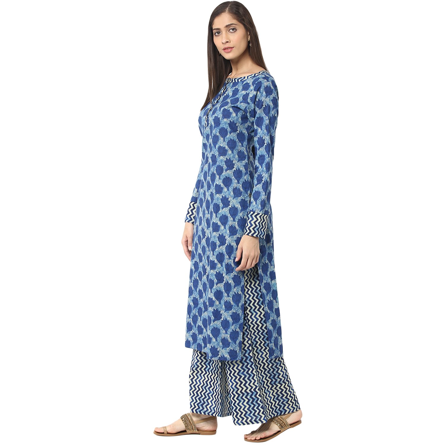 Indigo kurti with palazzo Clearance
