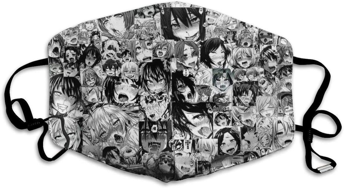 LSJGG Ahegao Printing Anti Pollution Face Mask Anti-dust Mouth Mask for Women and Men