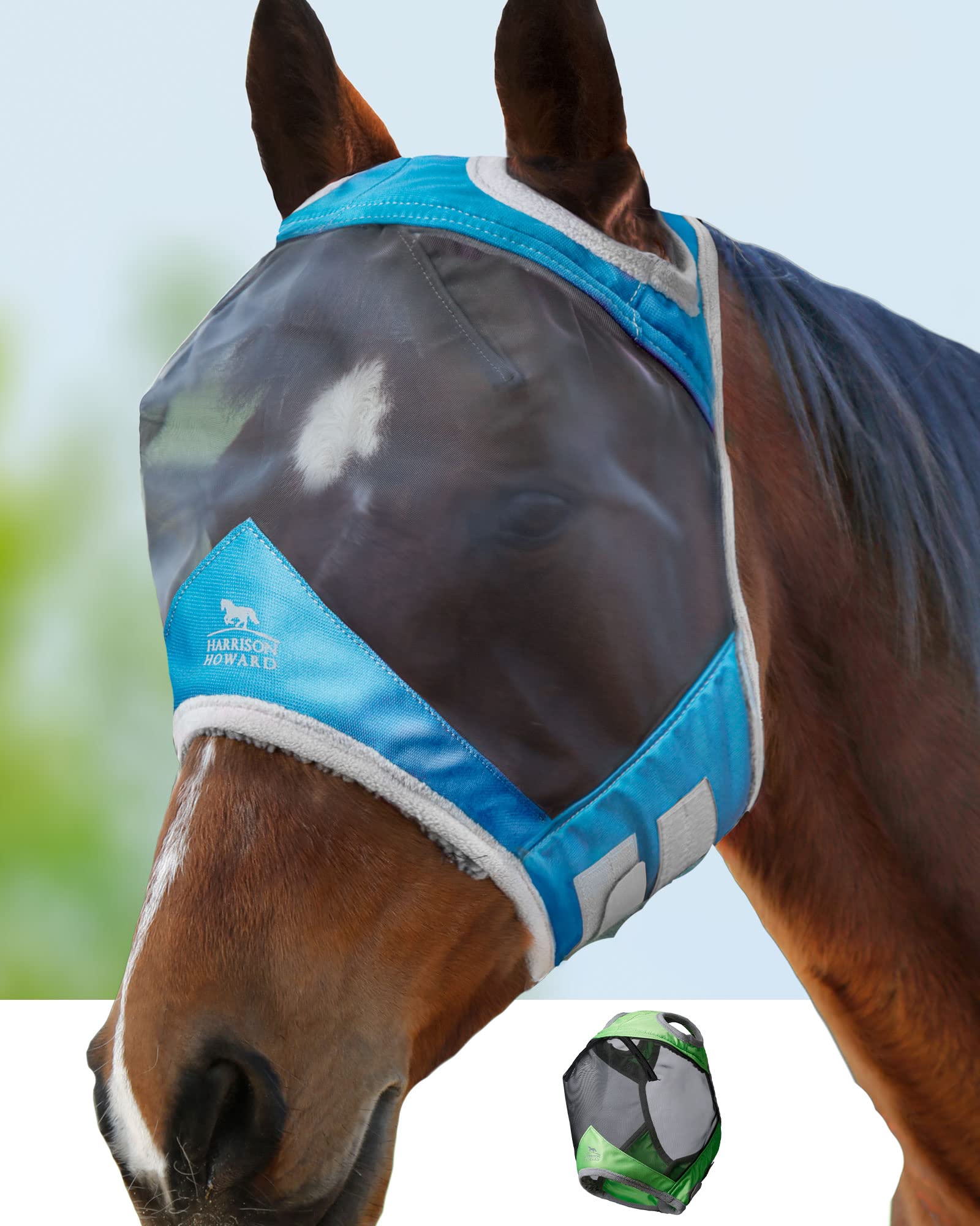 Harrison Howard CareMaster Pro Luminous Fly Mask Standard Voodoo Blue Full Size