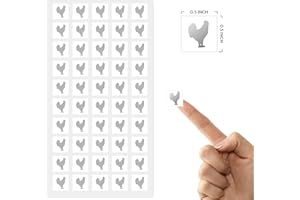 SUNNY BRIDE Wedding Meal Stickers - White Square Stickers - Wedding Meal Indicator Stickers - Meal Choice Stickers (50 Stickers - Chicken, Silver)