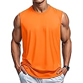 MAGCOMSEN Men's Tank Top Cotton Muscle Workout Gym Shirts Moisture Wicking Lightweight Summer Casual Sleeveless Shirts
