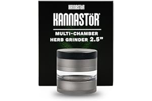 SKJ Kannastör Stainless Multi-Chamber Grinder 2.5" – Modular Design, Easy Change Screen with Dual Mesh Sizes, Deep Sifting Ch