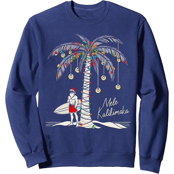Sweatshirt Vintage Noël Moche - Mele Kalikimaka & Hippie Reindeer - Rouge Taille M - Occasion Parfait état