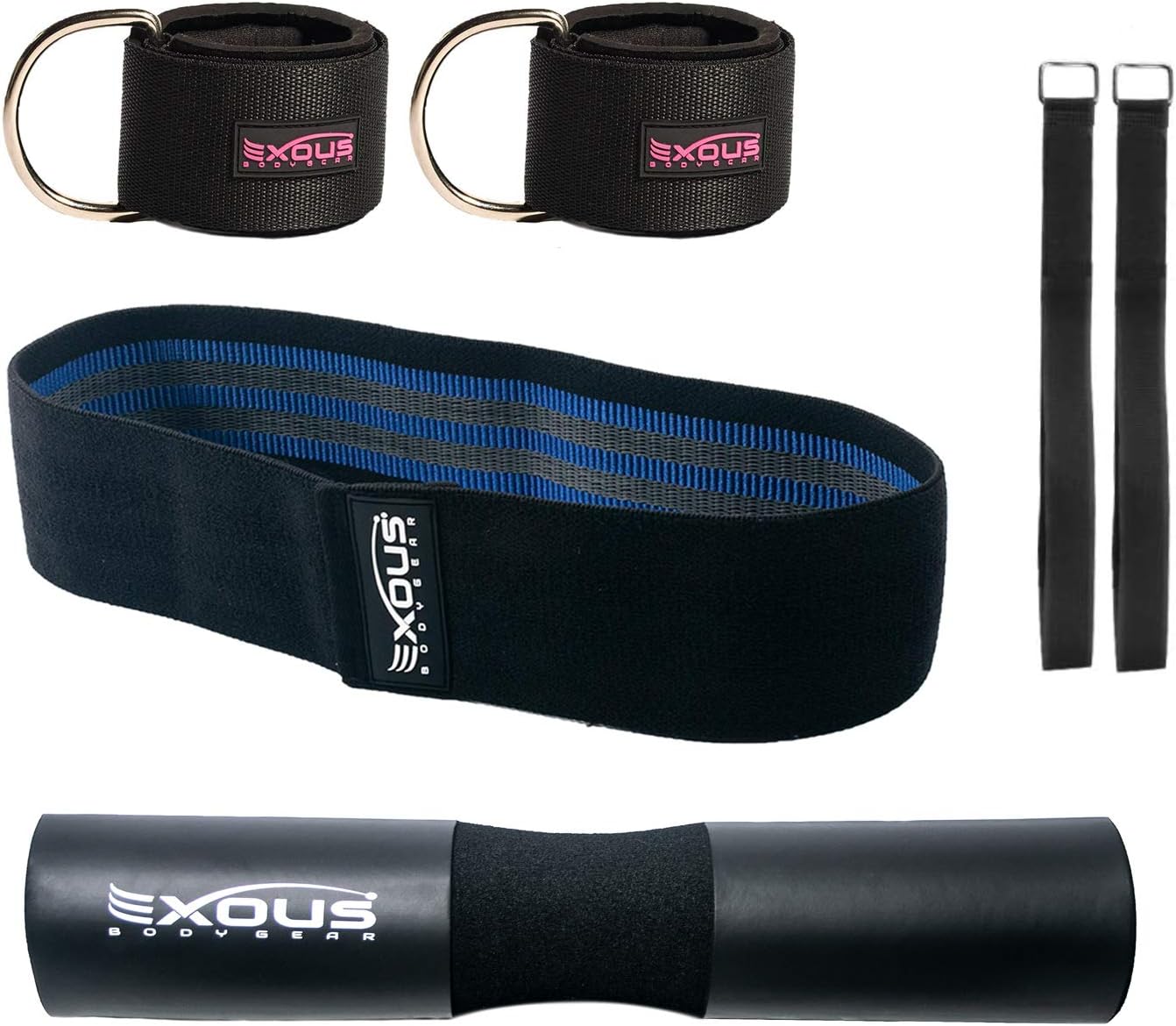 Barbell Pad Glute band Padded Ankle Strap Pair & Safety