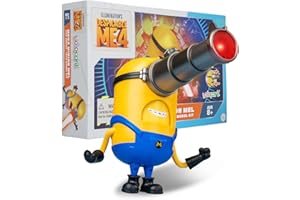 YOLOPARK Minions Despicable Me 4 Toys, 4.7 Inch Mega Mel Action Figures，Retractable Eye and 5 Changeable Facial Expressions Minion Model Kits，Gifts for Kids Ages 8 Years & Older
