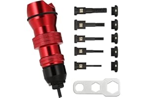 GATTLELIC Rivet Nut Drill Adapter Kit,Rivet Gun Tool, Air Riveter Cordless Adaptor Electric Insert Rivet Gun Adapter Kit,Drill Rivet Nut Drill Attachment w/5 Nut Mandrels, Rugged Carrying Case