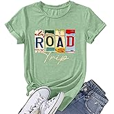 Airplane Mode Shirt Women Love Heart Graphic Tees Adventure Letter Print Short Sleeve Travel Shirts Casual Outdoor Tops