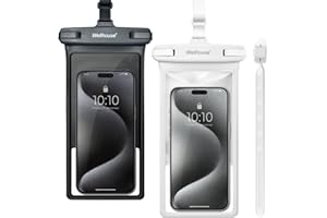 wellhouse Waterproof Phone Pouch, Waterproof Phone Case for iPhone 16 15 14 13 Pro Max XS Samsung, IPX8 3D Cellphone Dry Bag Beach Essentials Black+White, 2 Pack 8.0"