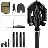 Zune Lotoo Tactical Survival Shovel Multitool Small Camping Shovel Folding | 18 in 1 Compact Folding Entrenching Tool Military Grade High Carbon Steel for Camp Off-Road Outdoor Hiking Backpacking Car