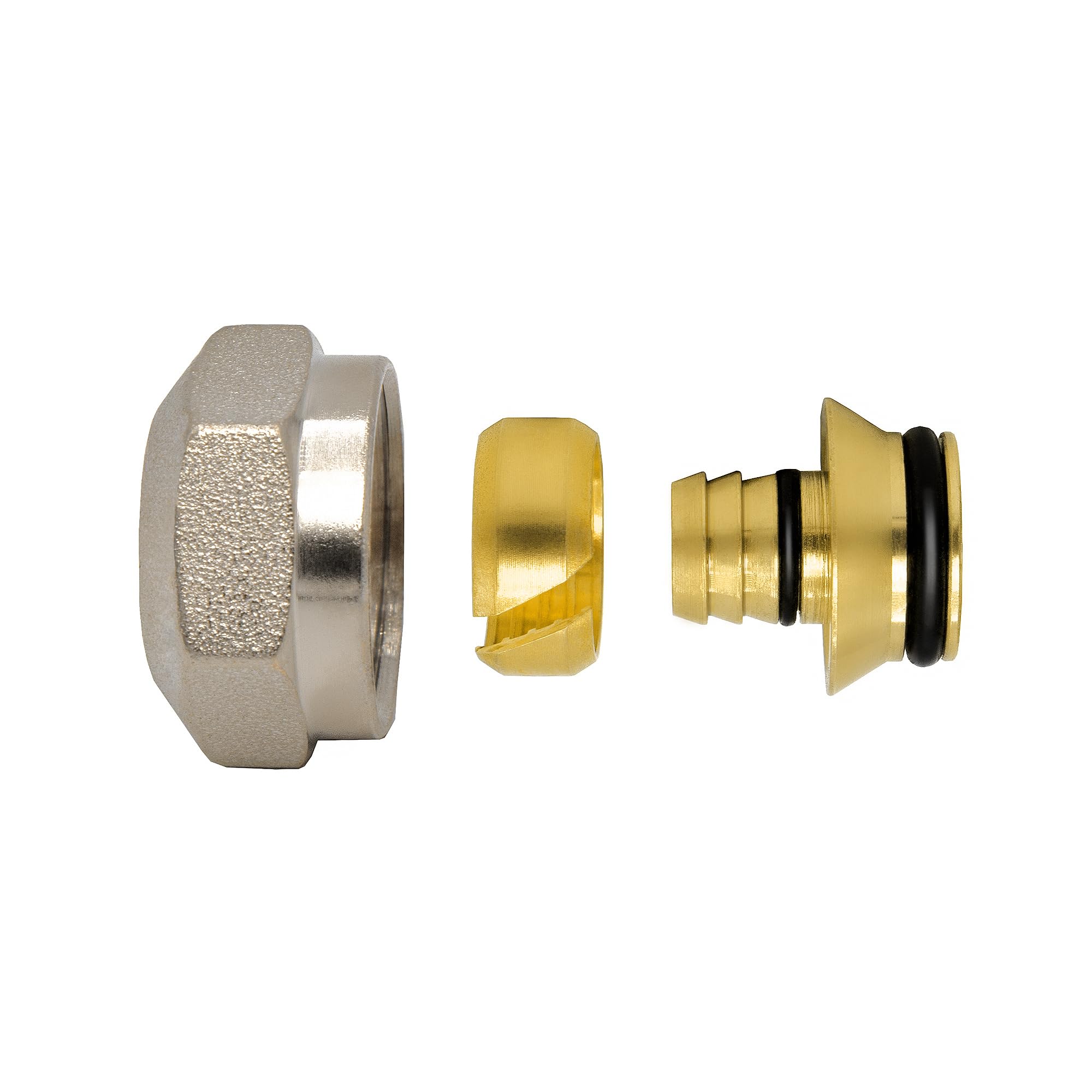 VARIOSAN Compression Fitting for Heating Pipe 14252, Pack of 2, 3/4 Inch, for Tap Blocks and Underfloor Heating Euro Cone