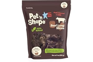 Pet 'n Shape Beef Lung Dog Treats – Made and Sourced in the USA - Training Treat - 9 Ounce